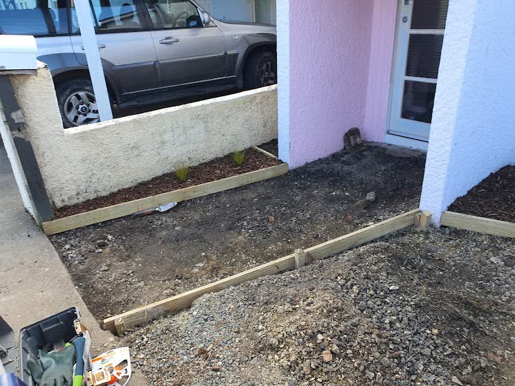 Pressure washing driveway and paths