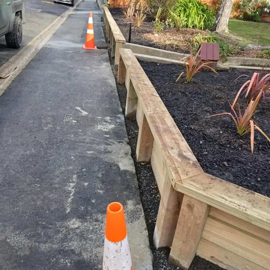 New raised garden bed landscaping build