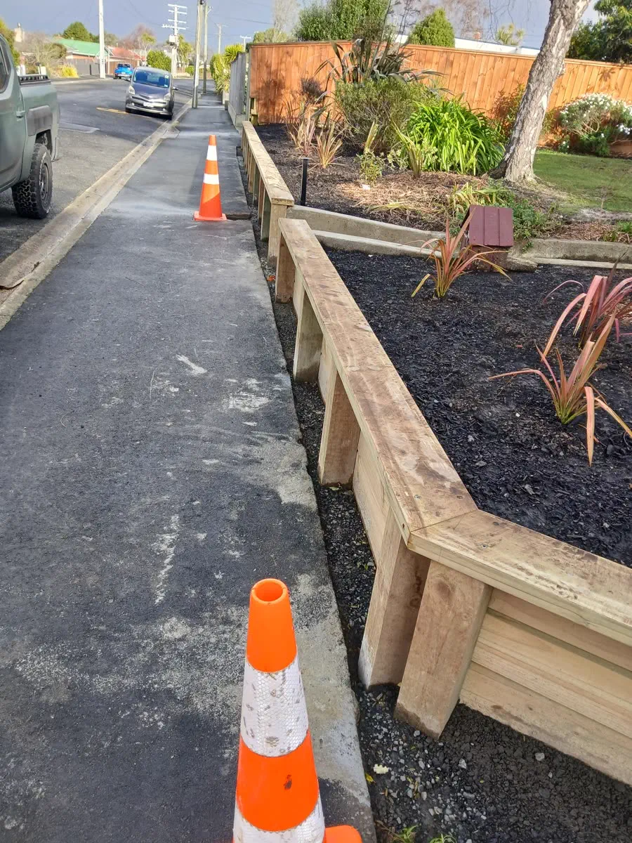 New raised garden bed landscaping build